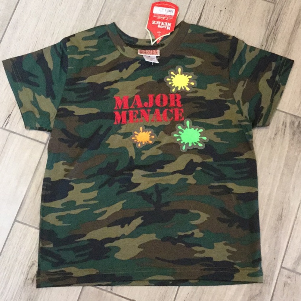 Kids 2Chillies Green/Brown Camo T Shirt